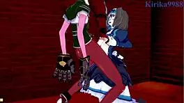 garie and maria in symphogear hentai cartoon