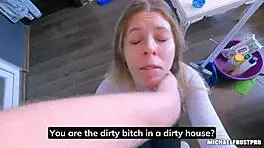 Useless cleaner makes up for mistakes by offering her wet pussy for a hard bang.