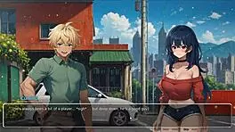 teen 18+ girlfriend shows perfect ass in hentai game street