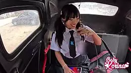 how does a peruvian guy pick up a schoolgirl in his mototaxi for outdoor action?