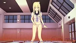 Fucking Petite Blonde at Pool in Koikatsu Hentai Game