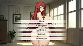 spirit harem hentai game ep 2. huge messy wet creampie with redhead curvy girl in cute outfit.
