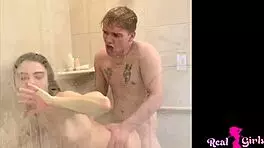 Gorgeous Teen Megan Marx Fucked Roughly Like a Toy in Shower Quickie