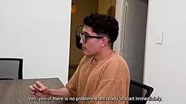 Daniela Andrea Fucks Her Candidate In An Interview With Handjob And Pussy Lips