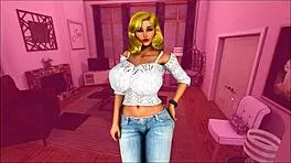 Curvy stepmom's friend milf in hentai game