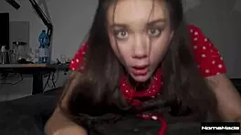 Her first threesome turned wild, bent over and pounded rough all night long