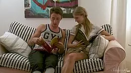 Blonde teen anjelica fingers her tight ass.