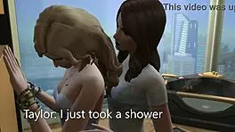 blonde girl pretends innocence in sims 4 3d cartoon