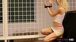 Tiny Whore Cuffed Bent Over Tight Vagina Dicked With Big Cock Creampie