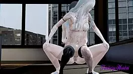 A2 Receives Intense Multicreampie in Nier Automata