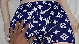 My stepsister rests in her pajamas while I take advantage of her bent over