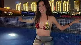 Picked up this brunette in the pool, she made me cum so fast! 😍 Katty West POV