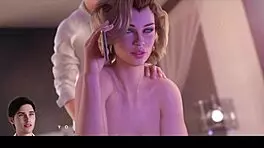 Hey, massaging my hot stepmom! This 3D hentai interracial scene is wild! 🔥