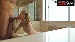 Damn! Stepbro Caught Jerking to Stepsis Cleaning Pussy at Pool