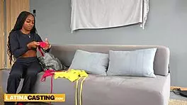 skinny african latina takes rough anal at amateur casting