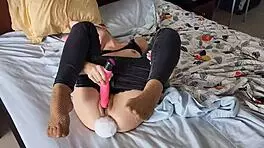 rabbit girl reaches intense orgasm with anal toy in hentai cosplay