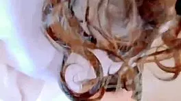 Sensual lesbians squirt and play with toys