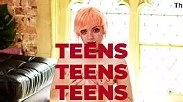 Petite amateur with small 18+ tits cums in lingerie solo