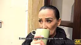 I'm so into this mature porn actress stripping to stockings for a hard snatch banging.