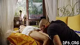 Angel, a shy Russian teen virgin, overcomes her nervousness to reveal her tight untouched pussy in a hardcore defloration scene