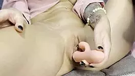 Young girl shoves whole dick laughing in delight