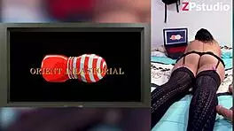 Wow, that exotic babe's big ass and cum on tits are so hot! 😍