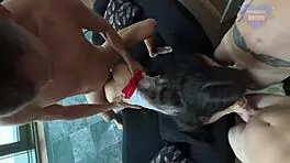 Slutty nurse craves gangbang and cumshots at party.