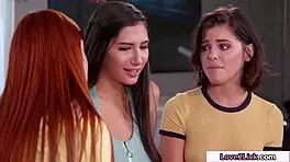 Three Sexy Ladies Dive Deep into Each Other's Wet Pussy Play.