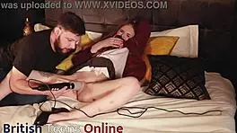 British 18-year-old student in uniform teased and edged with a wand by her strict teacher.