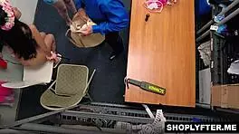 Watch as shoplifters Krissy Knight and Sasha Tatcha discover their wild side with Officer Peter Fitzwell's big cock in a steamy threesome.