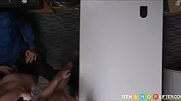 Two loser teen 18+s punish fucked for shoplifting