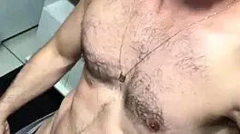 Brazilian Casting: Muscular Guy with Monster Cock Jerking Off Solo