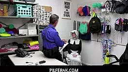 amish blonde teen caught shoplifting gets fucked by guard