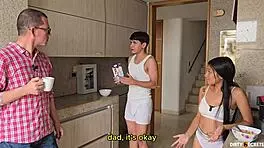 Stepsister Fucked Hard While Stepfather Catches Me Coming