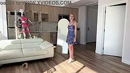 SugarNadya tries on new party outfit, flaunting petite tits and heels