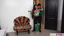 shy babe hides and deepthroats in playful game 😏