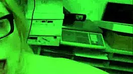 Nerdy blonde shoplifter with hairy pussy caught and screwed by guard.