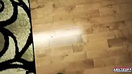 Petite Blonde Myaa Gets Her Twat Fingered While Giving Footjob