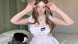 Petite tattooed Canadian teen poses in lingerie