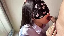 POV Thai girl giving an intense blowjob in uncensored amateur action.