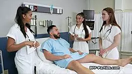 Hospital Room Foursome with Naughty Doctors Drilling Hard in Wild Group Action