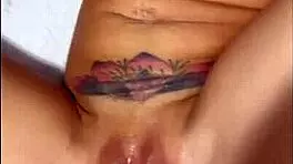 Two huge black cocks fucking my ass hard while I moan and cum