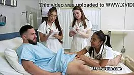 Hospital Room Foursome with Naughty Doctors Drilling Hard in Wild Group Action