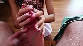 annoying tiny 18+ cockroach gets covered in massive cum load