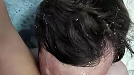 Her big ass squirted on my face, letting me cum inside.