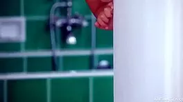 Innocent but tempted blonde with small 18+ tits gets wet in solo play.