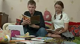 Students ditch boring lessons for anal fucking with big cocks