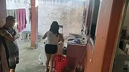 Petite Latina Maid Couldn't Resist My Hard Cock After Wife Left. Rough Bareback Action!