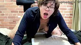 She struggles to talk while getting pounded doggystyle. Backstage, her pierced nipples shine as she screams.