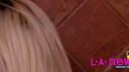 Blonde Model Showers Elegantly